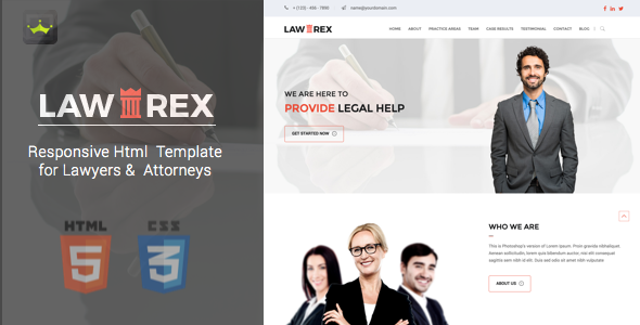 Product preview supplied for Lawrex Responsive Template for Lawyers & Attorneys