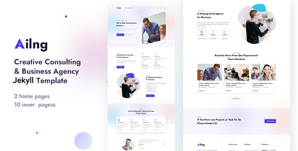 Product preview supplied for Ailng - Creative Consulting Jekyll Theme