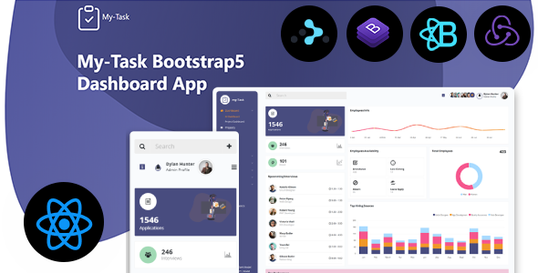 Product preview supplied for Mytask - React Project Management Admin Template