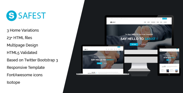 Safest - Insurance HTML Template product preview