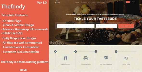 Thefoody - Multiple Restaurant System HTML Template product preview