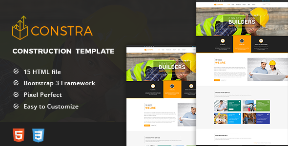 Preview image for Constra - HTML5 Construction & Business Template