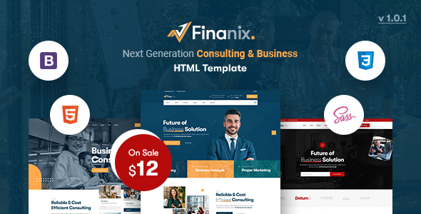 Product preview supplied for Finanix - Consulting & Business HTML5 Template