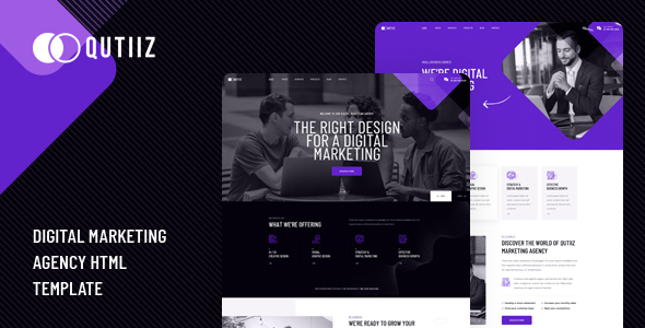Product preview supplied for Qutiiz - Digital Marketing Agency HTML Template