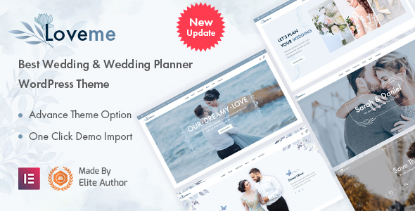 Loveme - Wedding & Wedding Planner WordPress Theme product preview