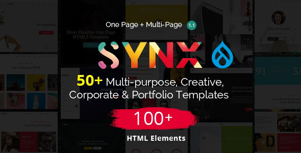 Product preview supplied for Synx – Multi-Page Drupal 9 Theme