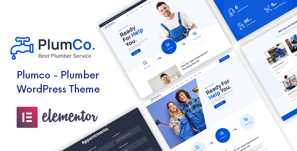 Plumco - Plumber WordPress Theme product preview
