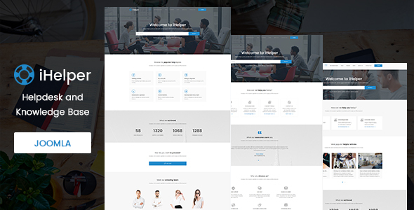 iHelper - Helpdesk and Knowledge Base Joomla Template listing image