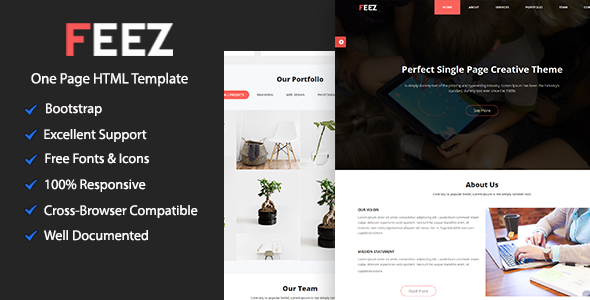 Feez Onepage Creative HTML Template