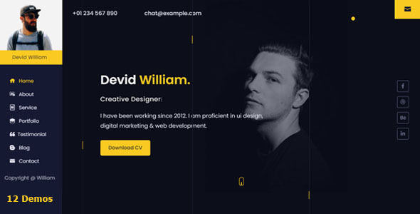 Wokoya | Personal Portfolio vCard JEKYLL Theme product preview