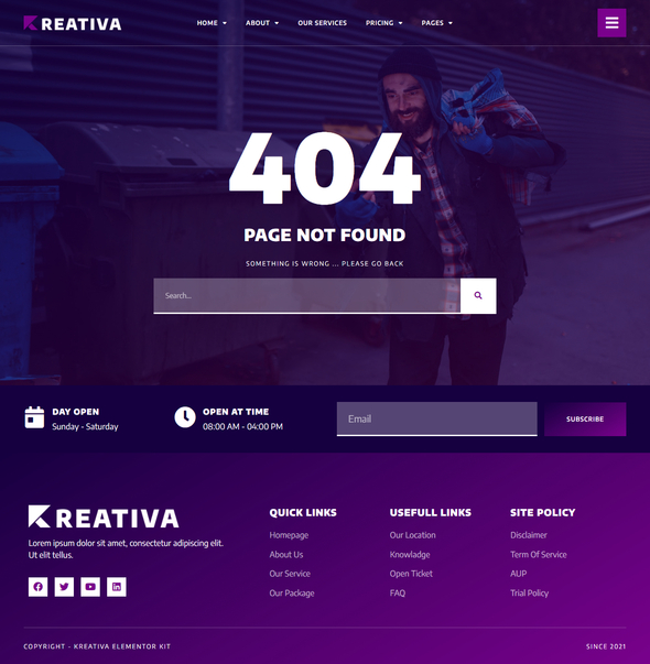Krativa - Creative & Digital Agency Services Elementor Template Kit