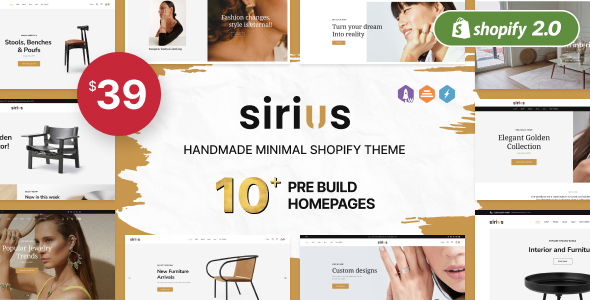 Product preview supplied for Sirius - Handmade Minimal Shopify Theme Store for Dropshipping