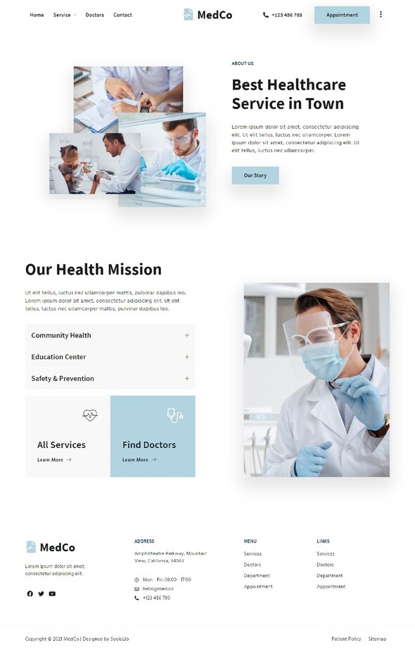 Product preview supplied for Medco - Medical Clinic & Hospital Elementor Template Kit