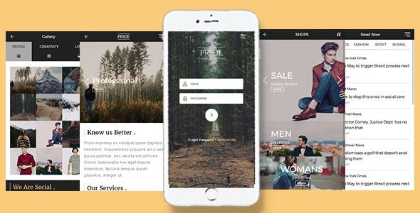 Pride - Multipurpose Mobile Template product preview