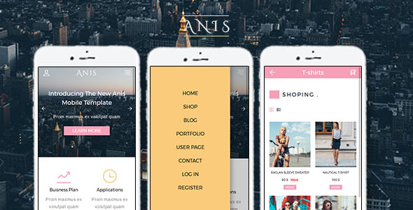 Preview image for Anis - Multipurpose Mobile Template