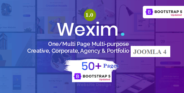 Wexim - One & Multi Page Parallax Joomla 4 Template listing image