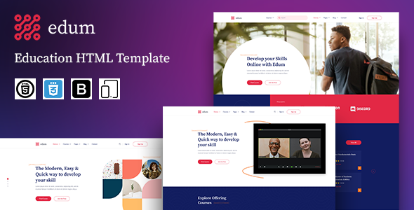 Preview image for Edum - Education LMS HTML Template