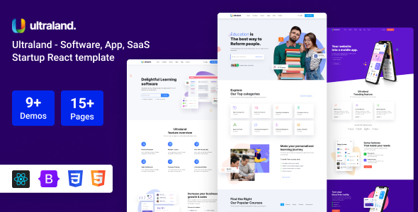 Ultraland – Software & App Startup React Template product preview