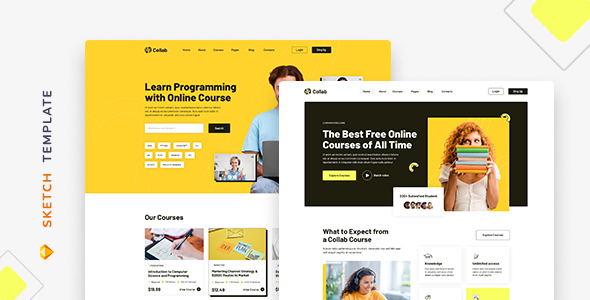 Collab – Online Learning Platform Template for Sketch