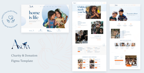 Anova - Charity & Donation Figma Template product preview