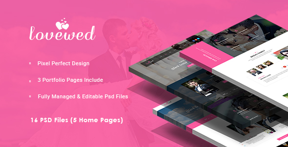 Lovewed - Event & Wedding PSD Template product preview