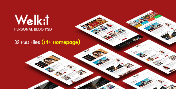Preview image for Welkit - Personal Blogging PSD Template