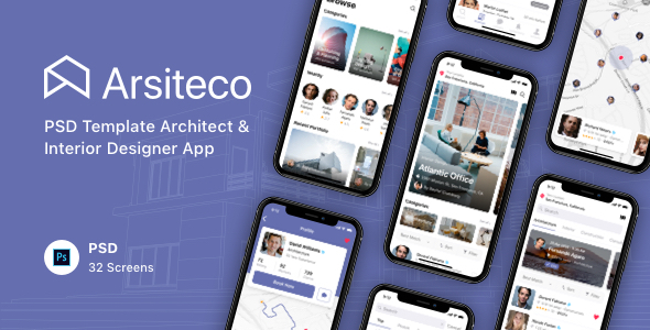 Arsiteco - PSD Template Architect & Interior Designer App