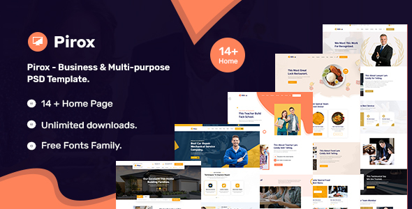 Product preview supplied for Pirox - Business & Multi-purpose PSD Template.