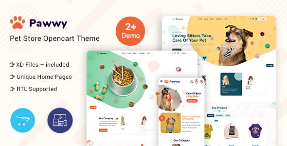 Pawwy - Pets, Birds & Dogs OpenCart Theme