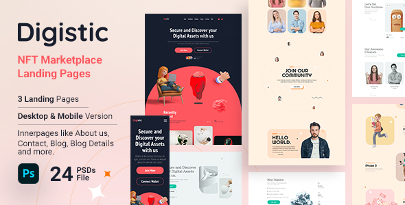 Digistic - NFT Marketplace Landing Pages