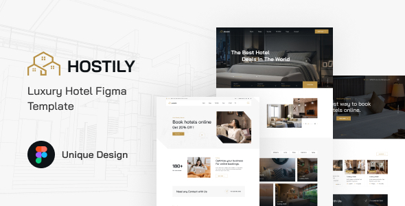 Hostily - Luxury Hotel Figma Template listing image