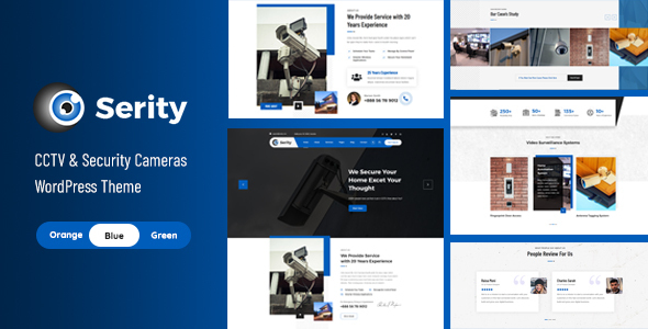 Product preview supplied for Serity - CCTV and Security Cameras WordPress Theme
