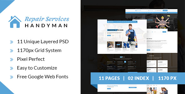 Repair Services - Handyman PSD Template