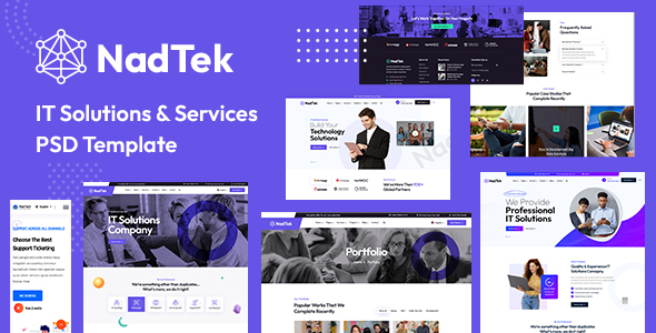 Preview image for NodTek - IT Solutions & Technology PSD Template