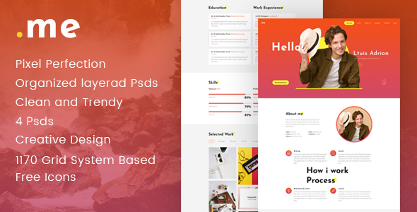 .Me - CV Resume and Personal Portfolio PSD Template