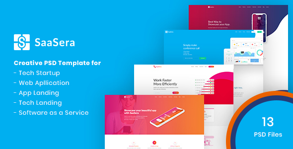 SaaSera - Startup/ Web Application/ Software as a Service PSD Template