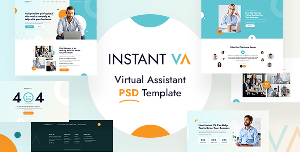 Instant VA | Virtual Assistant PSD Template