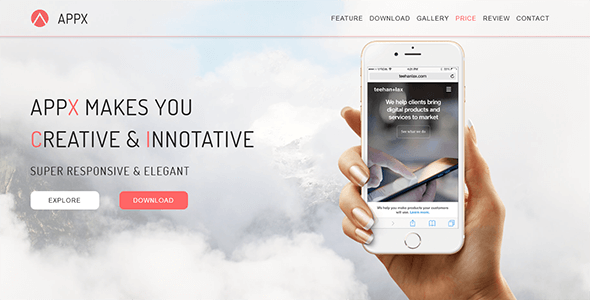 Preview image for APPX_App Landing Page HTML