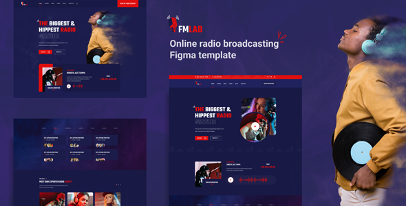 Fmlab - Online Radio Broadcasting Figma Template