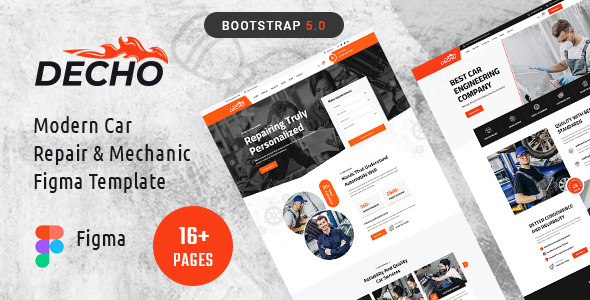 Decho - Car Repair & Mechanic Figma HTML Template