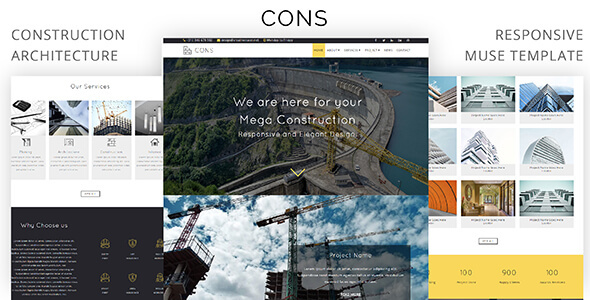 Product preview supplied for Cons_Construction & Architecture Muse Template