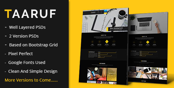 Taaruf Agency Portfolio Single and Multi Page PSD Template