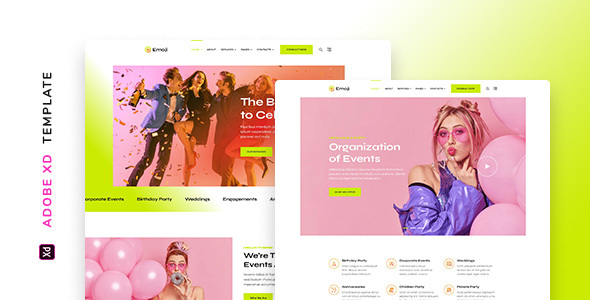 Emoji – Event Agency Template for XD
