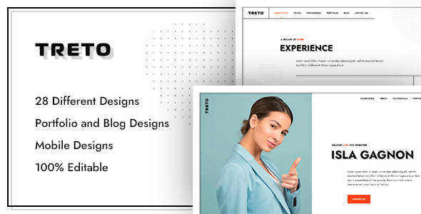 TRETO - Personal CV/Resume PSD template