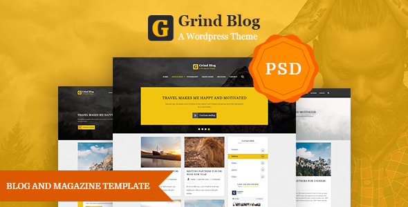 Grind Blog and Magazine Template product preview