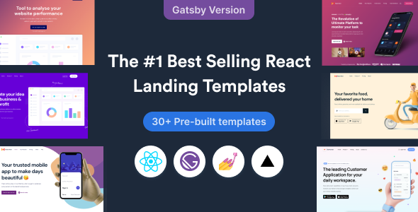 SuperProps Gatsby- React Gatsby JS Landing Page Templates listing image