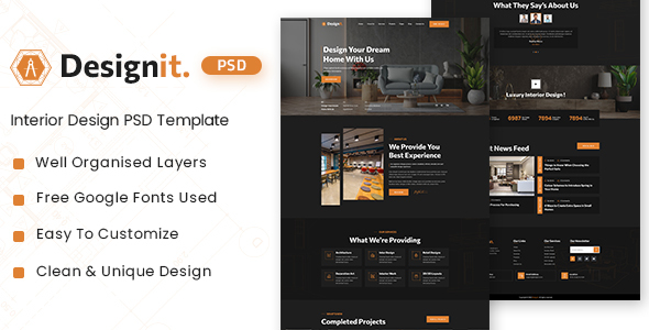 Designit - Interior Design PSD Template