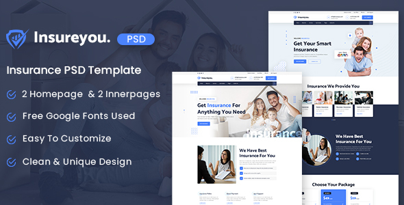 Insureyou - Insurance PSD Template
