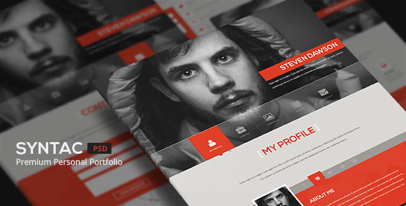 Syntac - Flat Personal Portfolio Psd Template