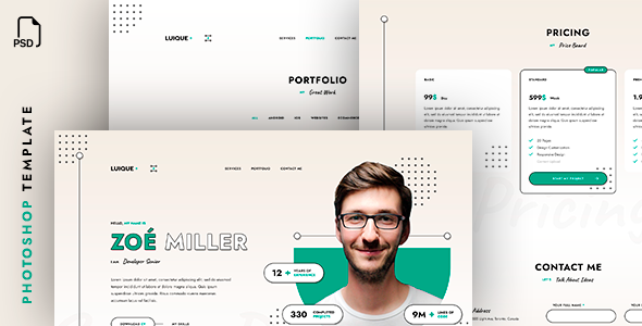 Luique - Personal CV/Resume PSD Template